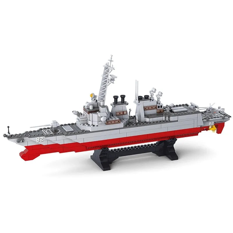 Sluban Building Block Set: WW2 NAVY Destroyer Warship Cruiser, Model SB0390
