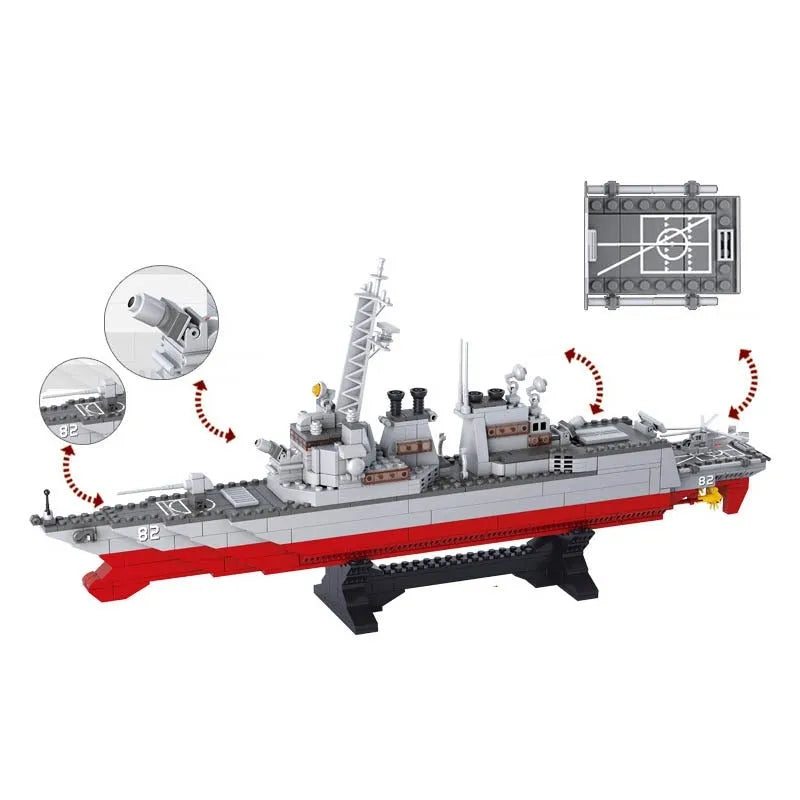 Sluban Building Block Set: WW2 NAVY Destroyer Warship Cruiser, Model SB0390