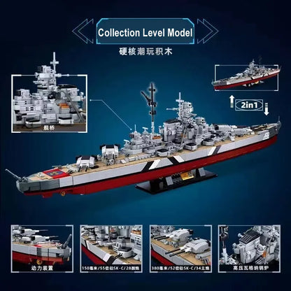 Sluban Building Block Set: WW2 Navy KMS Bismarck Battleship, Model SB1102