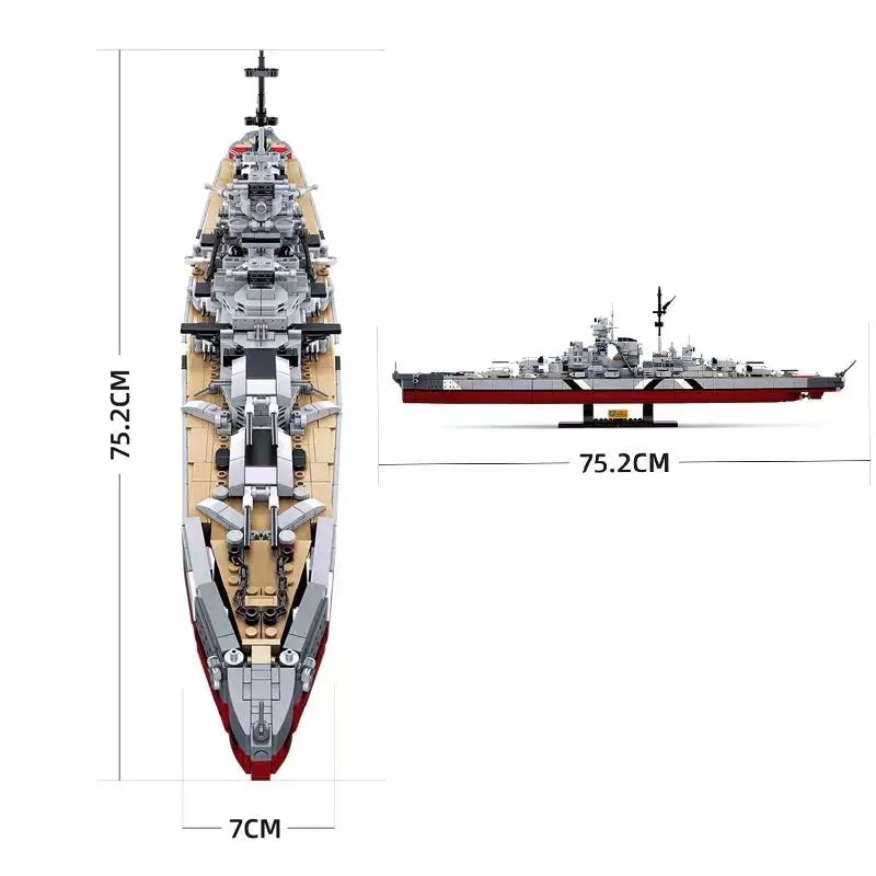 Sluban Building Block Set: WW2 Navy KMS Bismarck Battleship, Model SB1102