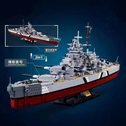 Sluban Building Block Set: WW2 Navy KMS Bismarck Battleship, Model SB1102