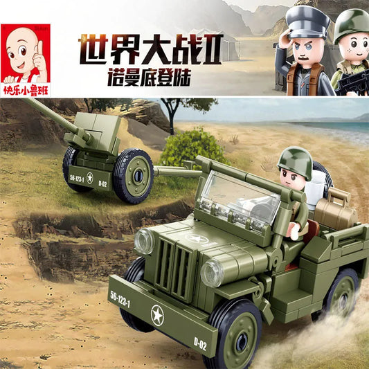 Sluban Building Block Set: WW2 Normandy Landing US WILLYS Jeep, Model SB0853