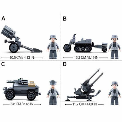 Sluban Building Block Set: WW2 North Africa Battle Anti Aircraft Gun, Model SB0681