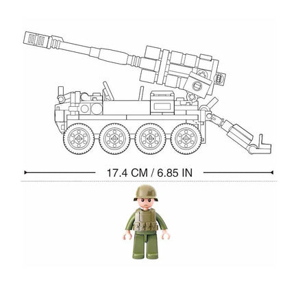 Sluban Building Block Set: WW2 Self-Propelled 120MM Artillery, Model SB0751