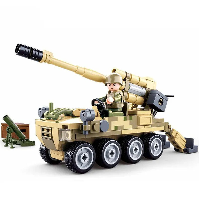 Sluban Building Block Set: WW2 Self-Propelled 120MM Artillery, Model SB0751