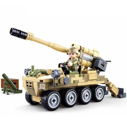 Sluban Building Block Set: WW2 Self-Propelled 120MM Artillery, Model SB0751