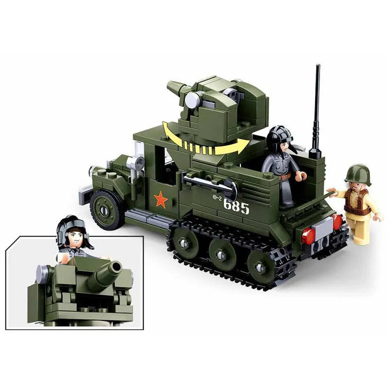 Sluban Building Block Set: WW2 Soviet GAZ Half Track Car Truck, Model SB0685