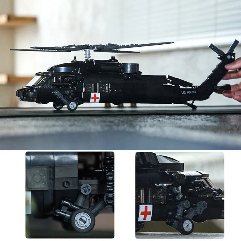 Sluban Building Block Set: WW2 UH-60 Attack Helicopter, Model SB1012