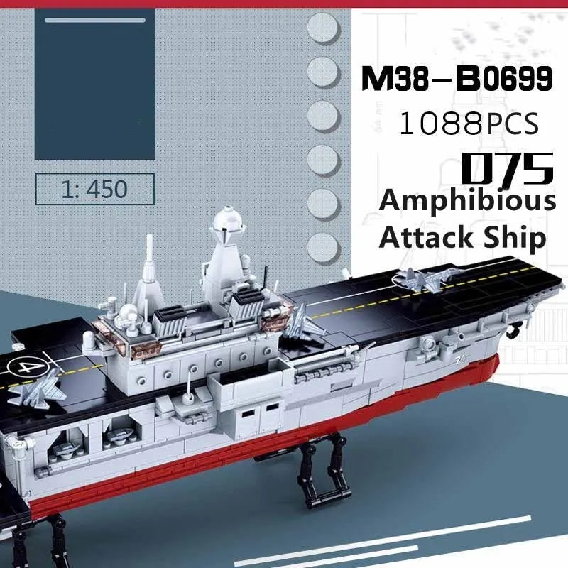 Sluban MOC Building Block Set: 075 Amphibious Attack War Ship, Model SB0699