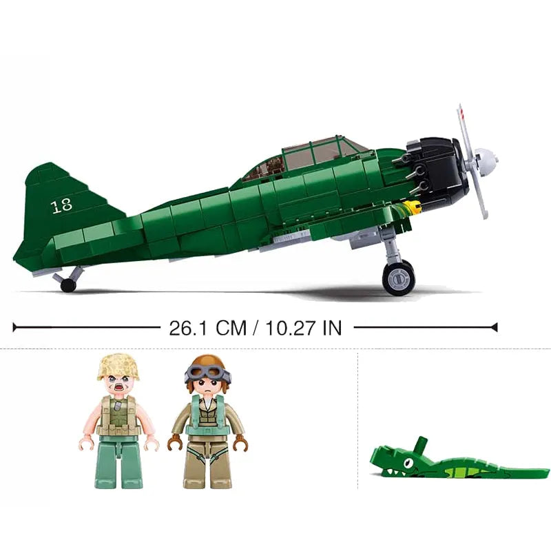 Sluban MOC Building Block Set: Aircraft WW2 M6M Attack Plane, Model SB1108