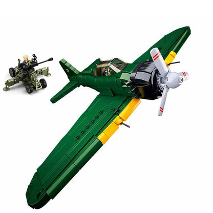 Sluban MOC Building Block Set: Aircraft WW2 M6M Attack Plane, Model SB1108