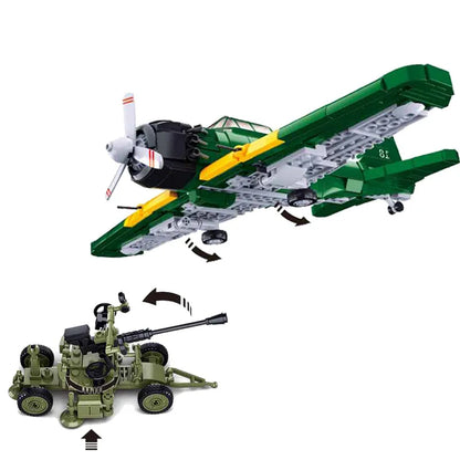 Sluban MOC Building Block Set: Aircraft WW2 M6M Attack Plane, Model SB1108