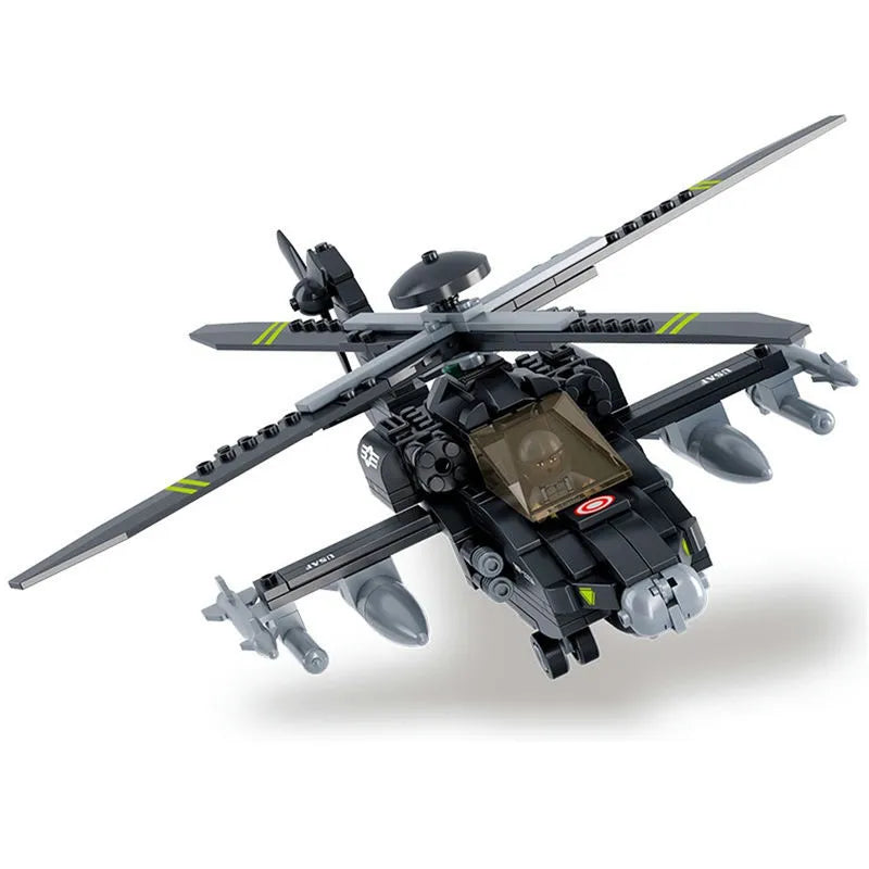 Sluban MOC Building Block Set: Armed US Attack Helicopter, Model SB0511