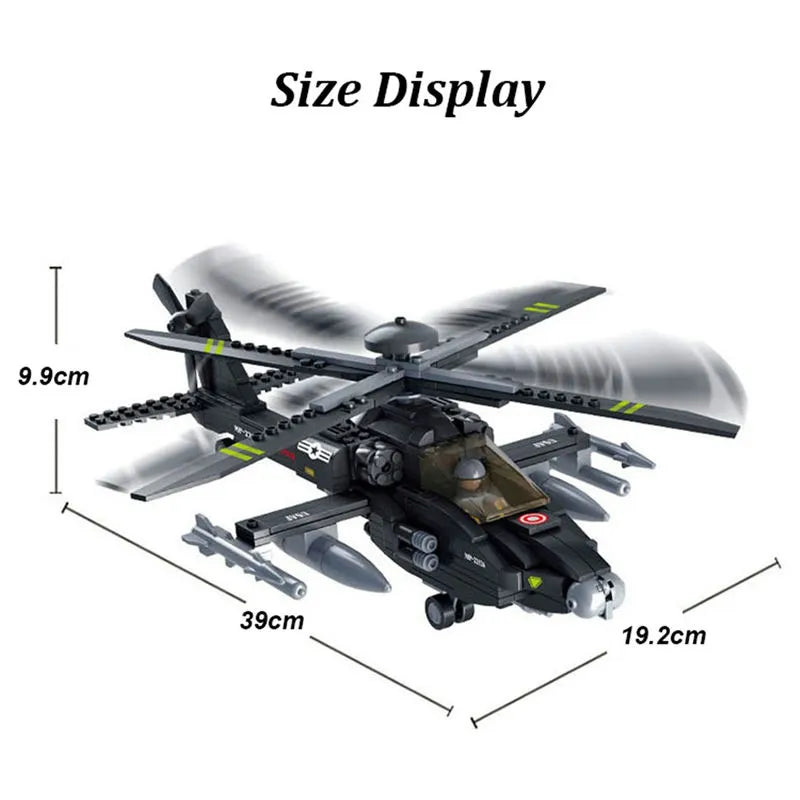 Sluban MOC Building Block Set: Armed US Attack Helicopter, Model SB0511