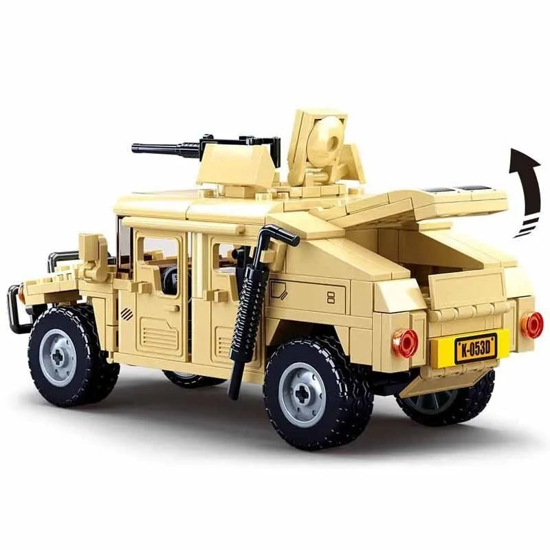 Sluban MOC Building Block Set: Armored Humvee H1 Off-Road Car, Model SB0837