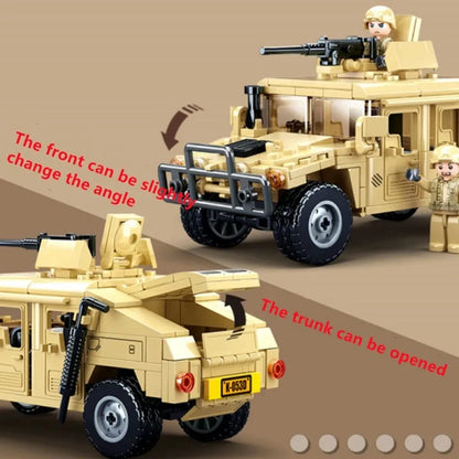 Sluban MOC Building Block Set: Armored Humvee H1 Off-Road Car, Model SB0837
