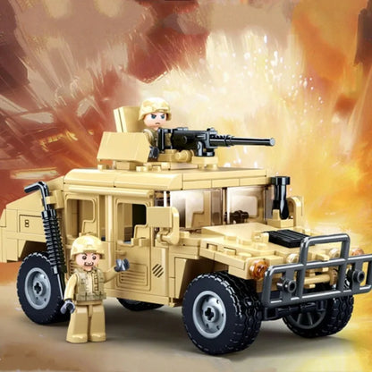 Sluban MOC Building Block Set: Armored Humvee H1 Off-Road Car, Model SB0837