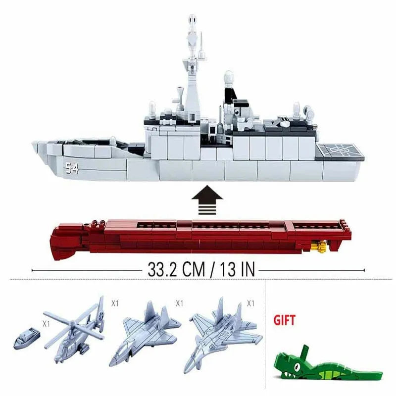 Sluban MOC Building Block Set: NAVY 054A Escort Warship, Model SB0702