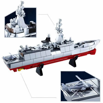 Sluban MOC Building Block Set: NAVY 054A Escort Warship, Model SB0702
