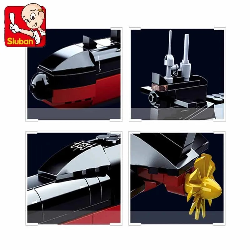 Sluban MOC Building Block Set: Navy 094 Nuclear Submarine, Model SB0703