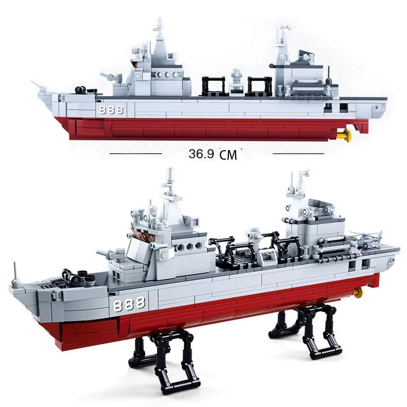 Sluban MOC Building Block Set: Navy 906B Supply Vessel, Model SB0701