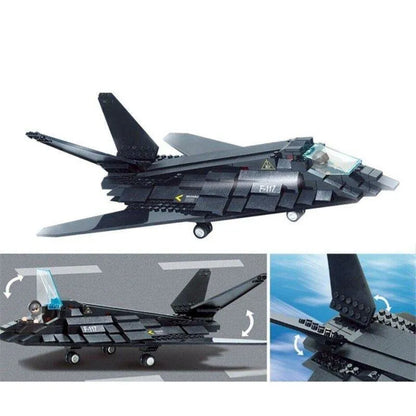 Sluban MOC Building Block Set: Stealth Bomber Jet F-117 Aircraft, Model SB0108