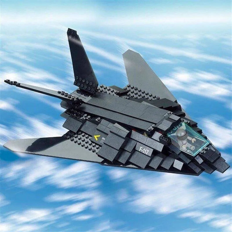Sluban MOC Building Block Set: Stealth Bomber Jet F-117 Aircraft, Model SB0108