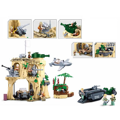 Sluban MOC Building Block Set: WW2 Battle Of Iwo Jima Army, Model SB1111