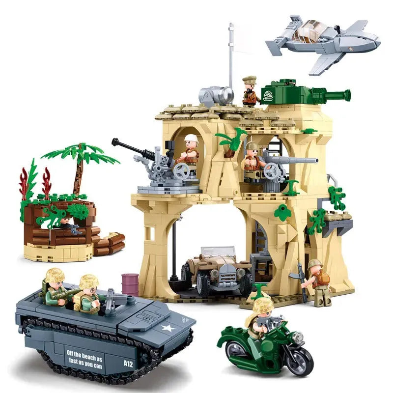 Sluban MOC Building Block Set: WW2 Battle Of Iwo Jima Army, Model SB1111