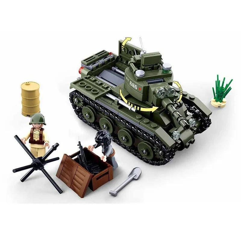 Sluban MOC Building Block Set: WW2 BT7 Fast Tank, Model SB0686