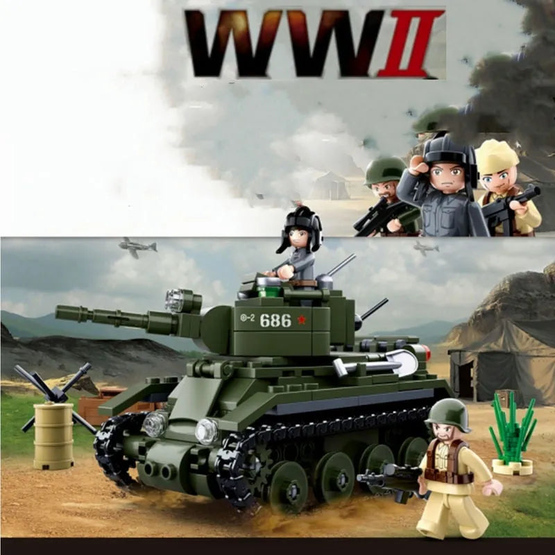 Sluban MOC Building Block Set: WW2 BT7 Fast Tank, Model SB0686