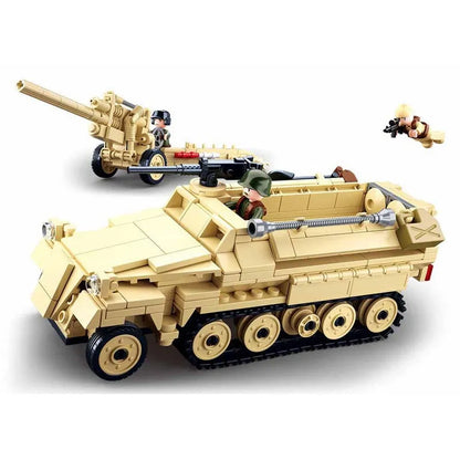 Sluban MOC Building Block Set: WW2 Half Track Cannon Truck, Model SB0695