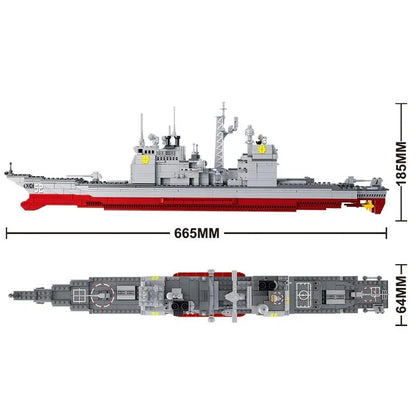 Sluban MOC Building Block Set: WW2 NAVY Cruiser Warship, Model SB0389