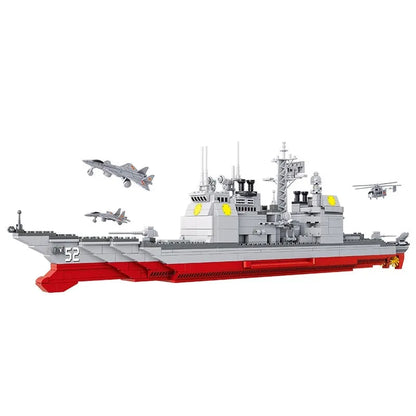 Sluban MOC Building Block Set: WW2 NAVY Cruiser Warship, Model SB0389