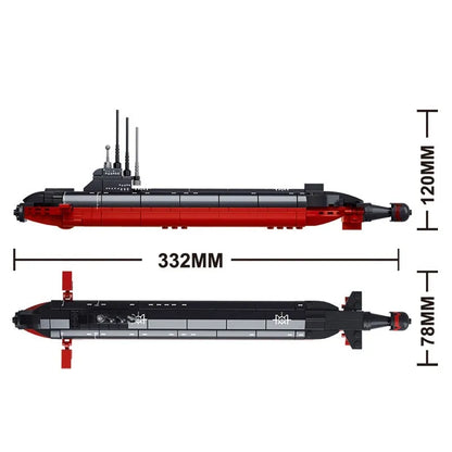 Sluban MOC Building Block Set: WW2 Navy Nuclear Submarine, Model SB0391