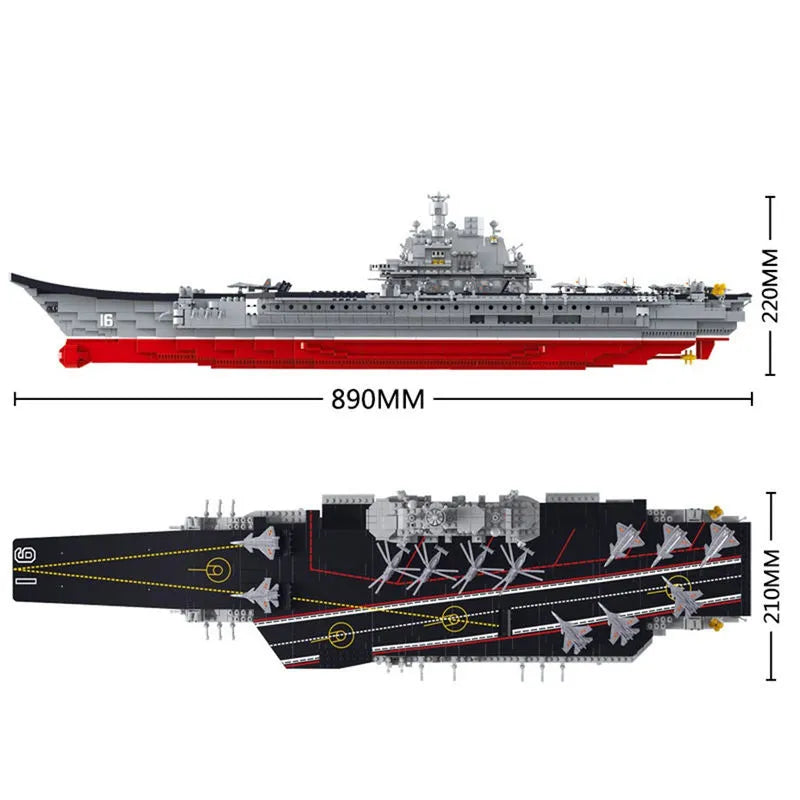 Sluban MOC Building Block Set: WW2 Aircraft Carrier Warship, Model SB0388