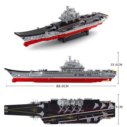 Sluban MOC Building Block Set: WW2 Aircraft Carrier Warship, Model SB0388