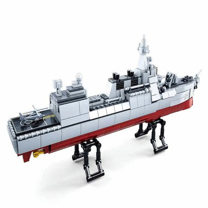 Sluban MOC Building Block Set: WW2 Navy 055 Destroyer Cruiser Warship, Model SB0700