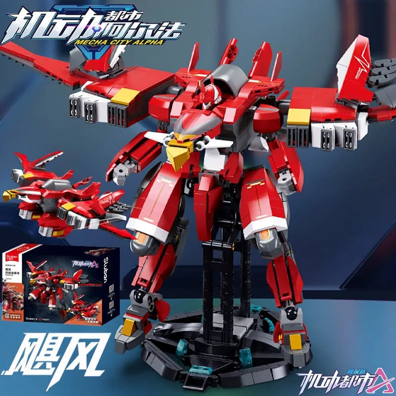 Sluban Building Block Set: Transformer Mecha Robot Alpha Hurricane Flame, Model SB1139