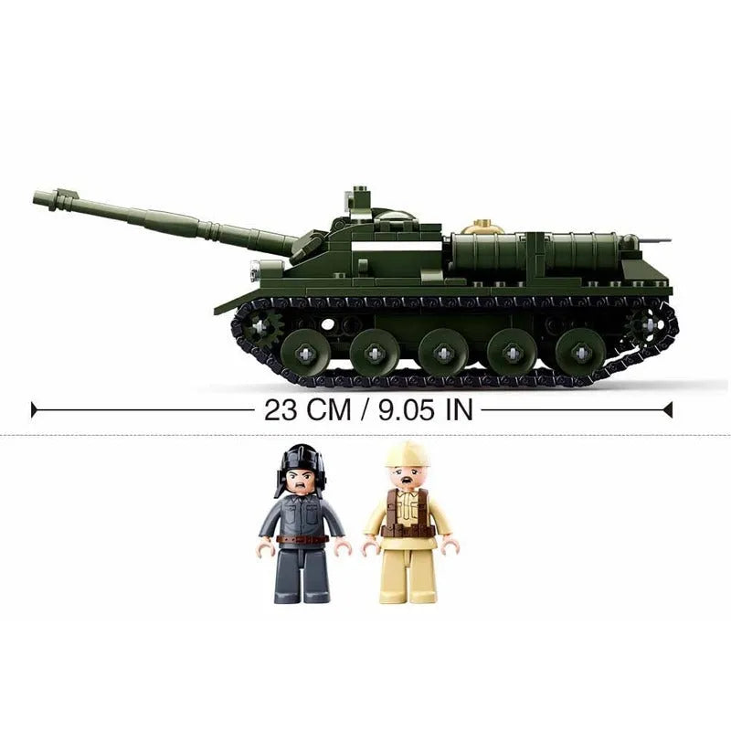 Sluban MOC Building Block Set: WW2 MOC Military SU85 Tank Destroyer, Model SB0687