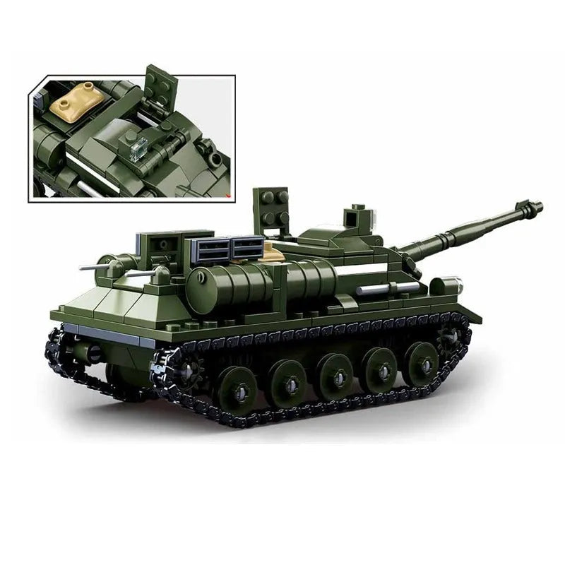 Sluban MOC Building Block Set: WW2 MOC Military SU85 Tank Destroyer, Model SB0687