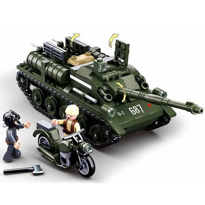 Sluban MOC Building Block Set: WW2 MOC Military SU85 Tank Destroyer, Model SB0687