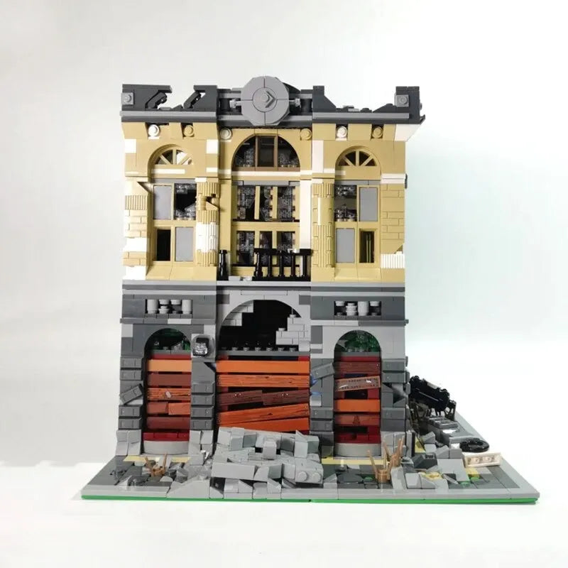 Super 18 K MOC Building Block Set: K126 Experts Ruin City Bank Apocalypse