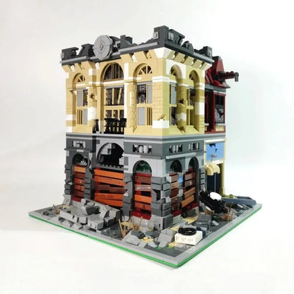 Super 18 K MOC Building Block Set: K126 Experts Ruin City Bank Apocalypse