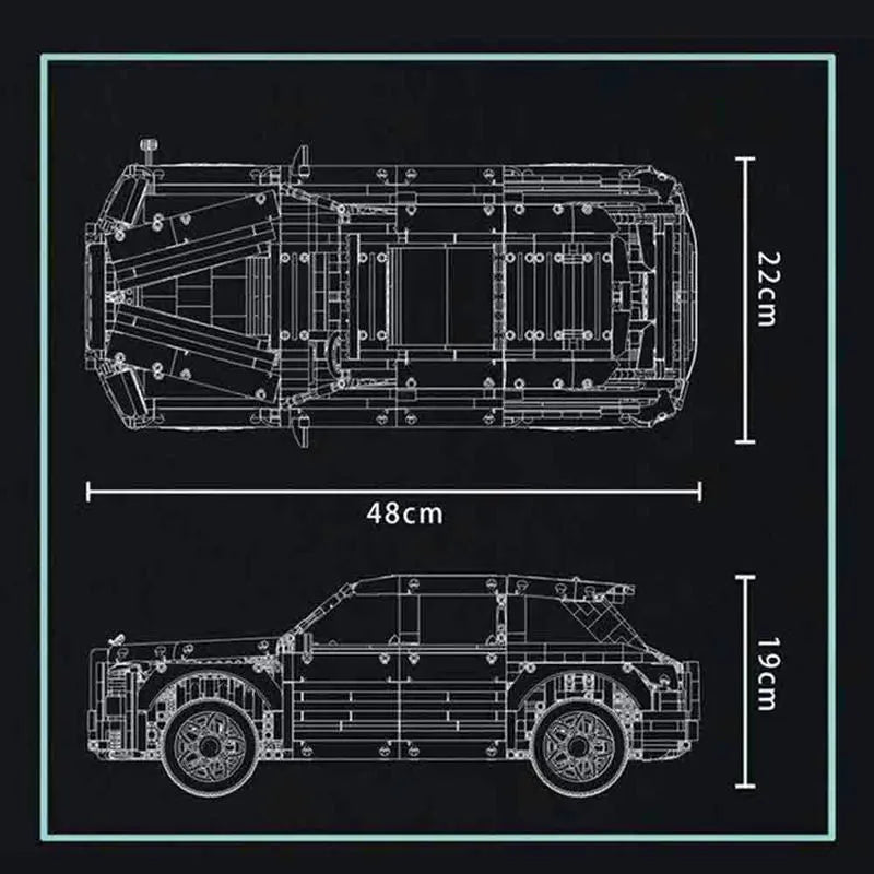 Super 18 K MOC Motorized Building Block Set: Luxury Classic Car RR Cullinan K93B