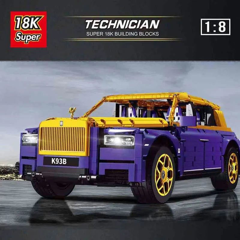 Super 18 K MOC Motorized Building Block Set: Luxury Classic Car RR Cullinan K93B
