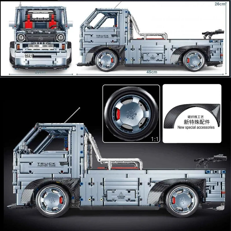 TiaGole MOC Motorized Building Block Set: Trucks Engineering Car T5021