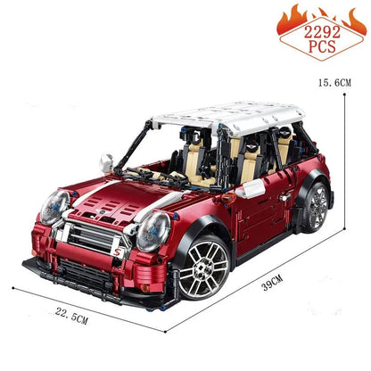 TiaGole MOC Motorized Building Block Set: Classic MINI Cooper S Sports Car T5025B