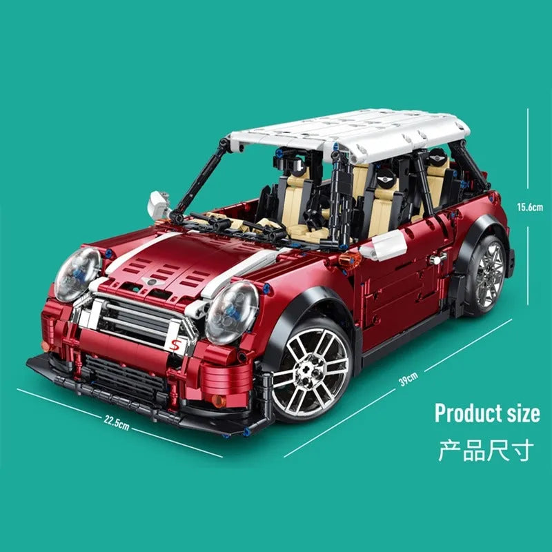 TiaGole MOC Motorized Building Block Set: Classic MINI Cooper S Sports Car T5025B