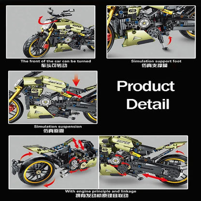 TiaGole MOC Building Block Set: Classic Motorcycle Ducati Diavel 1260 T3035
